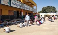 School Children having Meals