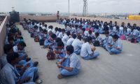 School Children having Meals